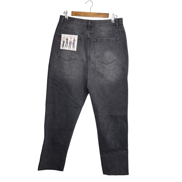 Simply Society Super High Rise Straight Black Gray Gem Polka Dot Jeans - Picture 3 of 12